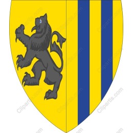 Heraldic Shield with Lion and Stripes