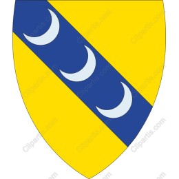 Heraldic Shield with Crescents