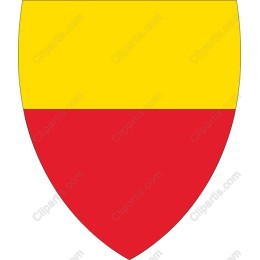Heraldic Shield in Yellow and Red