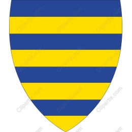 Classic Blue and Yellow Striped Heraldic Shield