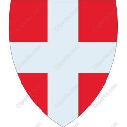 Red and White Cross Shield