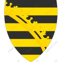 Regal Yellow and Black Striped Coat of Arms