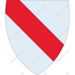 Heraldic Shield with Red Diagonal Stripe