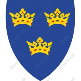 Heraldic Shield with Golden Crowns