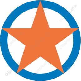 Vibrant Orange Star in Blue Circle