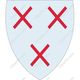 Heraldic Shield with Three Red Crosses