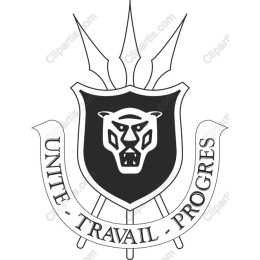 Lion Crest Emblem - Unite, Travail, Progres