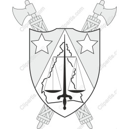 Elegant Coat of Arms with Scales and Axes