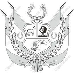 Heraldic Emblem with Llama and Oak Tree