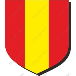 Vibrant Red and Yellow Shield Emblem