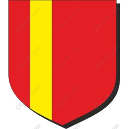 Heraldic Shield Red with Yellow Stripe