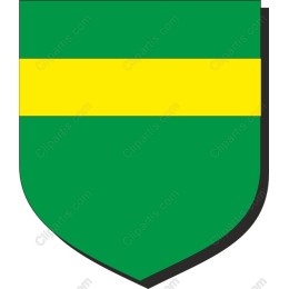Green Shield Emblem with Yellow Stripe