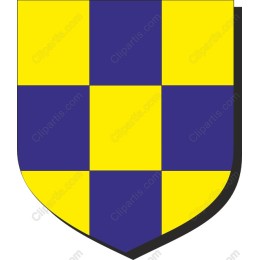 Heraldic Shield - Yellow and Blue Checkered