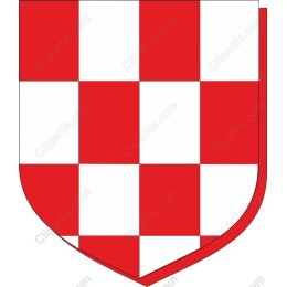 Red and White Checkerboard Shield