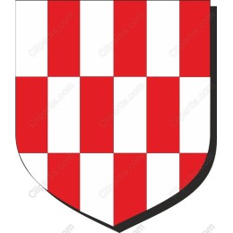 Classic Red and White Heraldic Shield