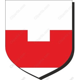 Bold Red and White Shield Emblem