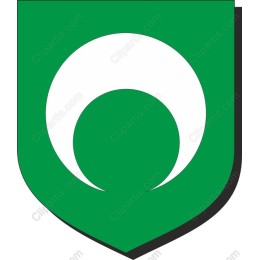 Minimalist Green Shield with Crescent