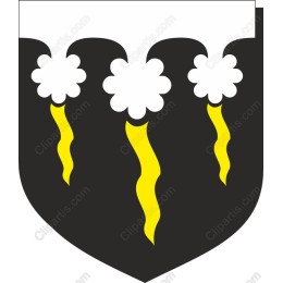Heraldic Shield Emblem with Flowers and Tendrils