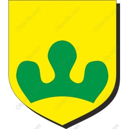 Yellow Shield with Green Crown