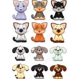 Adorable Cartoon Cat and Dog Bundle