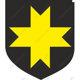Bold Black Shield with Yellow Star