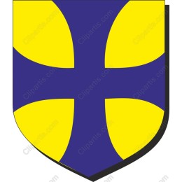 Heraldic Shield in Purple and Yellow