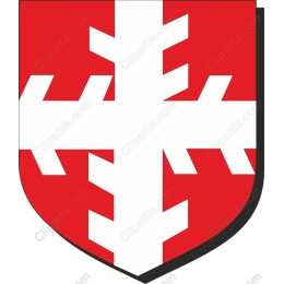 Heraldic Red and White Cross Shield