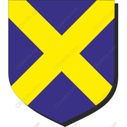 Yellow Saltire Heraldic Shield