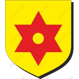 Vibrant Red Star Coat of Arms