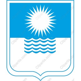 Vibrant Sun and Waves Coat of Arms