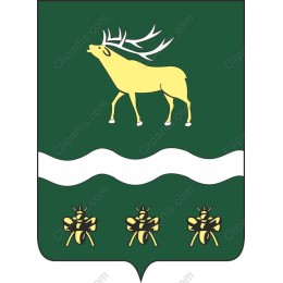 Heraldic Golden Deer and Bees