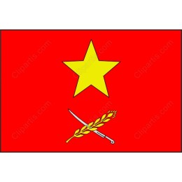 Red Star Symbol with Sword and Wheat