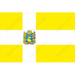 Vibrant Yellow Flag with Coat of Arms