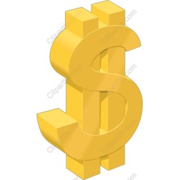 3D Golden Dollar Sign
