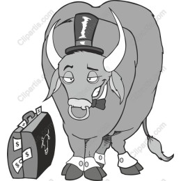 Suave Bull with Money Briefcase