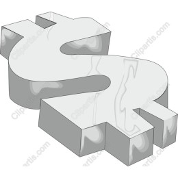 3D Marble Dollar Sign