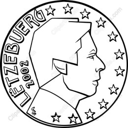 Luxembourg Coin Outline