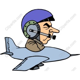 Whimsical Pilot in Airplane
