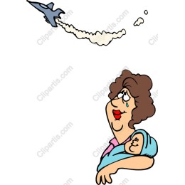 Caring Mother and Baby with Airplane