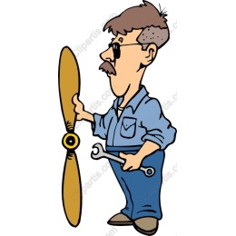 Vintage Mechanic Holding Propeller