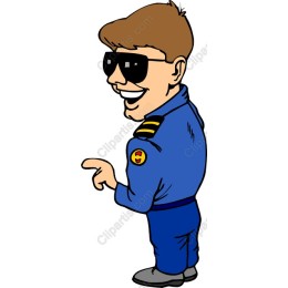 Confident Blue Uniform Character