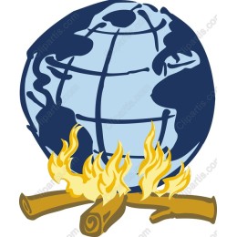 Eco-Conscious Globe with Flames