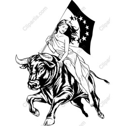 Courageous Woman Riding Bull