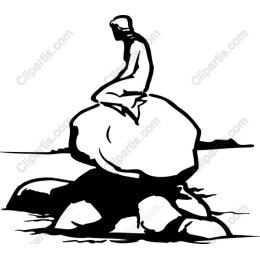 Contemplative Figure on Rock