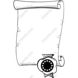 Blank Parchment Scroll with Wax Seal
