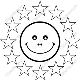 Cheerful Smiley Face with Stars