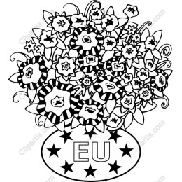 Elegant Floral Bouquet with EU Emblem