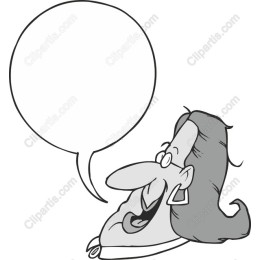 Cheerful Woman with Speech Bubble