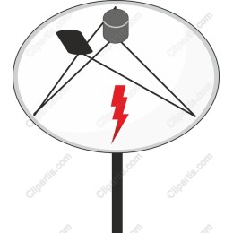 Satellite Dish with Lightning Bolt
