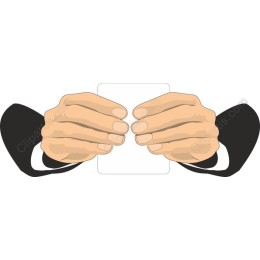 Elegant Hands Holding Blank Card